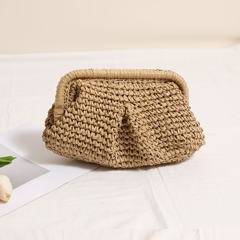Cross-Border INS Paper Rope Woven Bag for Women, Internet Celebrity Handheld, Single Shoulder, Crossbody Strap, Vacation Beach Bag, Versatile Chain Bag