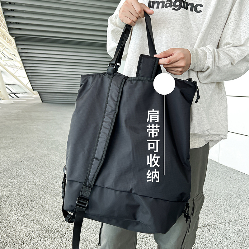 Cross-Border Backpack Unisex Handbag Single Shoulder Tote Bag Large Capacity Water-Resistant Nylon Printed LOGO Backpack